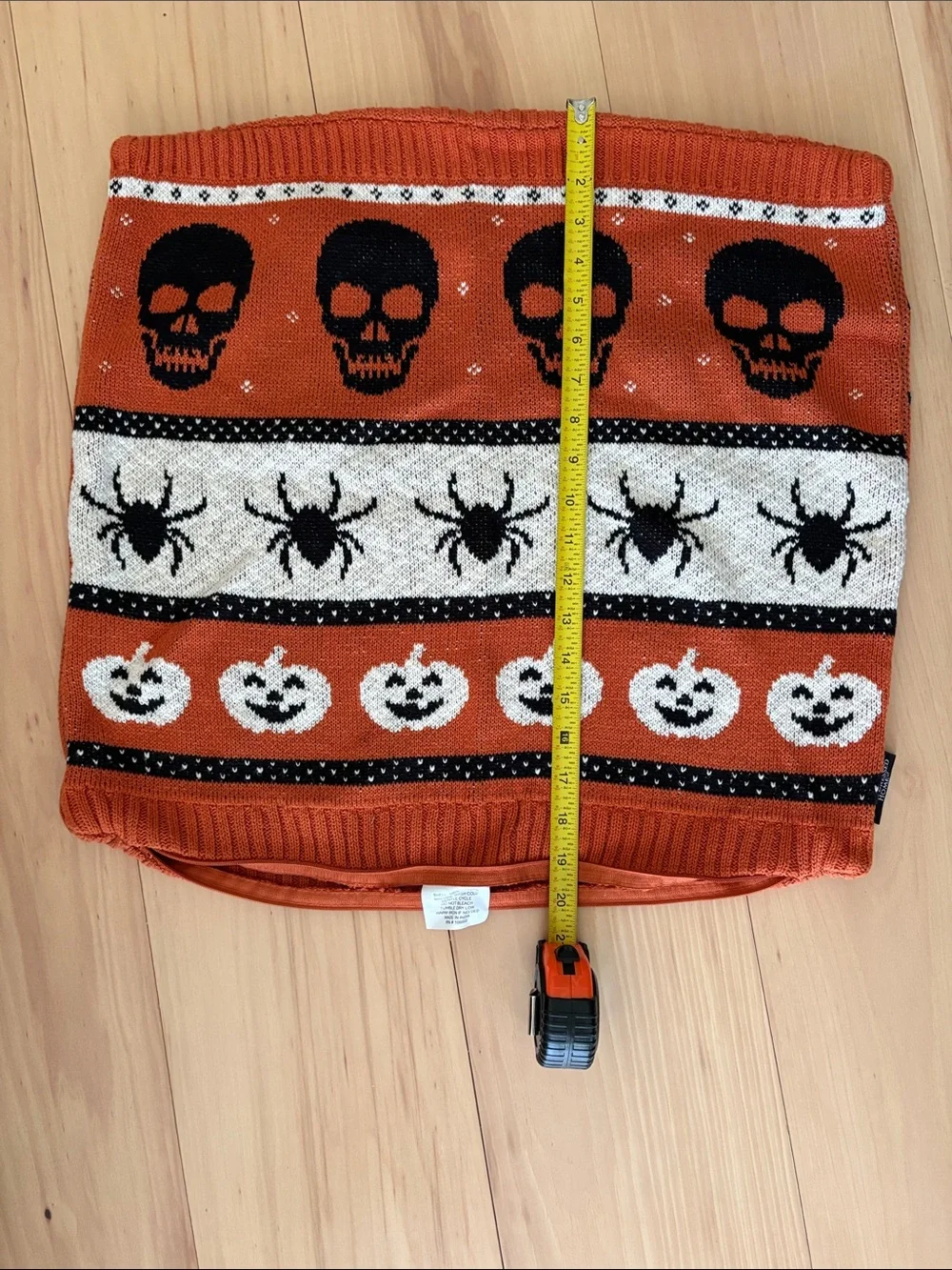 NWOT 2 Halloween Orange Knit Decorative Pillow Cases pure cotton 20x20 Inches